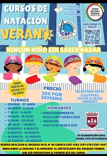 Plasencia lanza su amplia oferta de campamentos de verano y cursos de natación para niños y jóvenes